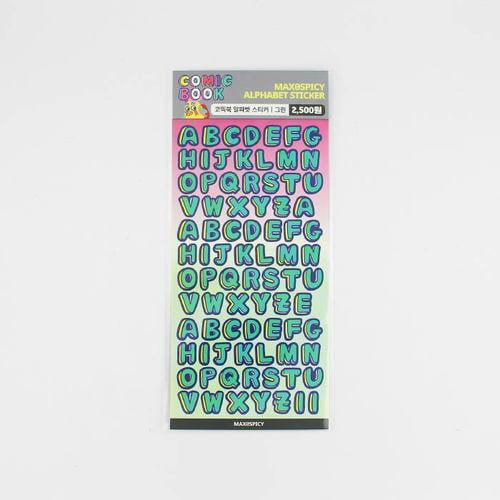 코믹북 알파벳 스티커(그린) 맥스제로스파이시