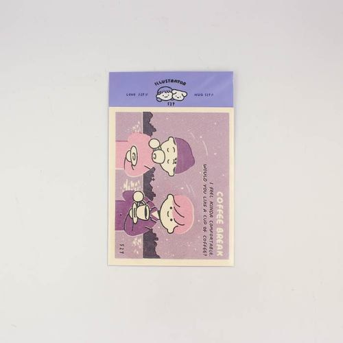 529 postcard set purple Oigu