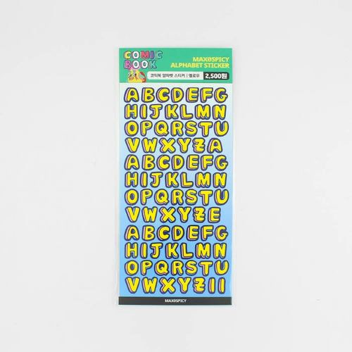 코믹북 알파벳 스티커(옐로우) 맥스제로스파이시