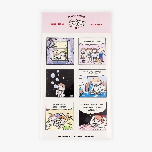 529 comics sticker pink Oigu